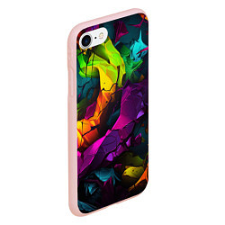 Чехол iPhone 7/8 матовый Яркие разноцветные краски, цвет: 3D-светло-розовый — фото 2