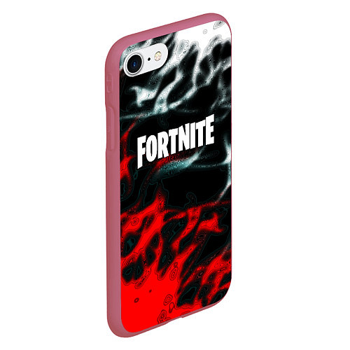 Чехол iPhone 7/8 матовый Fortnite flame abstract / 3D-Малиновый – фото 2