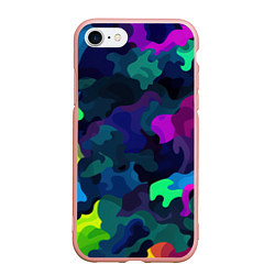 Чехол iPhone 7/8 матовый Хаотичный камуфляж, цвет: 3D-светло-розовый