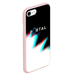 Чехол iPhone 7/8 матовый Portal game blink color, цвет: 3D-светло-розовый — фото 2