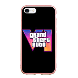 Чехол iPhone 7/8 матовый Grand Theft Auto 6, цвет: 3D-светло-розовый