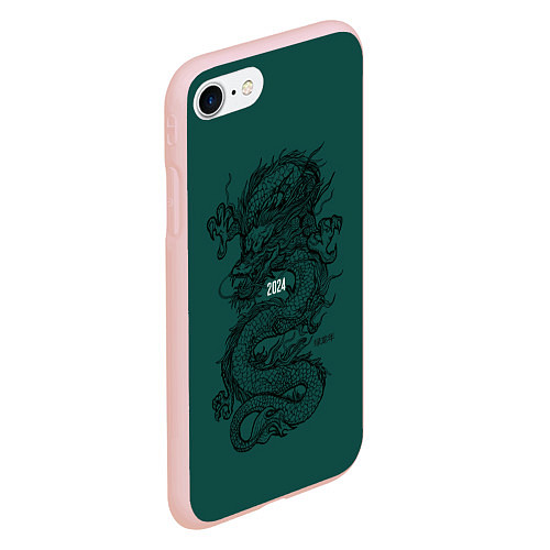 Чехол iPhone 7/8 матовый Chinese dragon - 2024 / 3D-Светло-розовый – фото 2