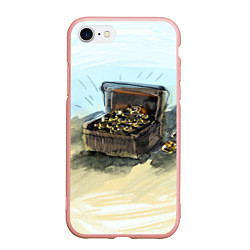 Чехол iPhone 7/8 матовый Сундук с сокровищами, цвет: 3D-светло-розовый