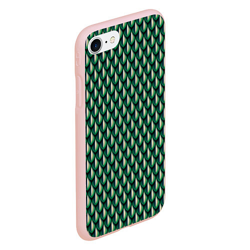Чехол iPhone 7/8 матовый Чешуя зеленого змея / 3D-Светло-розовый – фото 2