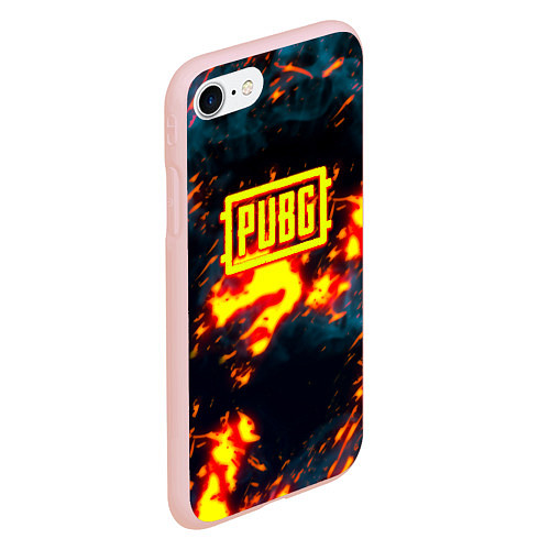 Чехол iPhone 7/8 матовый PUBG огненое лого / 3D-Светло-розовый – фото 2