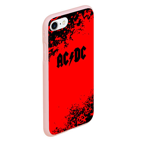 Чехол iPhone 7/8 матовый AC DC skull rock краски / 3D-Светло-розовый – фото 2