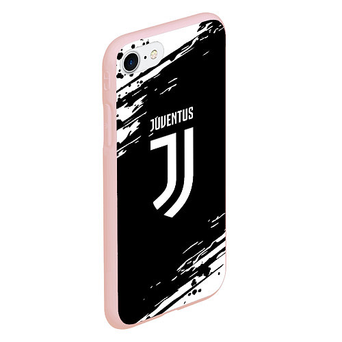 Чехол iPhone 7/8 матовый Juventus спорт краски / 3D-Светло-розовый – фото 2