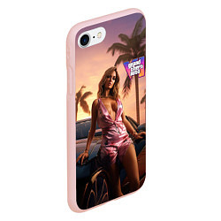 Чехол iPhone 7/8 матовый GTA 6 girl, цвет: 3D-светло-розовый — фото 2