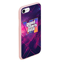 Чехол iPhone 7/8 матовый GTA 6 summer logo, цвет: 3D-светло-розовый — фото 2