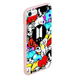 Чехол iPhone 7/8 матовый Bangtan Boys logo band, цвет: 3D-светло-розовый — фото 2