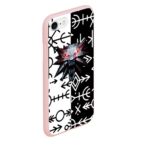 Чехол iPhone 7/8 матовый The Witcher символы славянские / 3D-Светло-розовый – фото 2