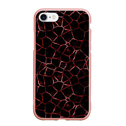 Чехол iPhone 7/8 матовый Лава кракелюрная, цвет: 3D-светло-розовый