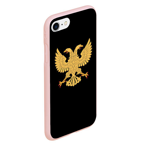 Чехол iPhone 7/8 матовый Двуглавый орёл символика России / 3D-Светло-розовый – фото 2