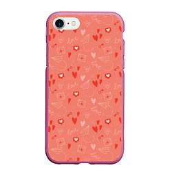 Чехол iPhone 7/8 матовый Love heart message pattern