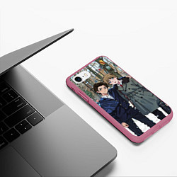 Чехол iPhone 7/8 матовый Марат и Андрей аниме арт, цвет: 3D-малиновый — фото 2