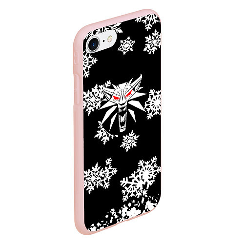 Чехол iPhone 7/8 матовый Ведьмак зимняя охота / 3D-Светло-розовый – фото 2