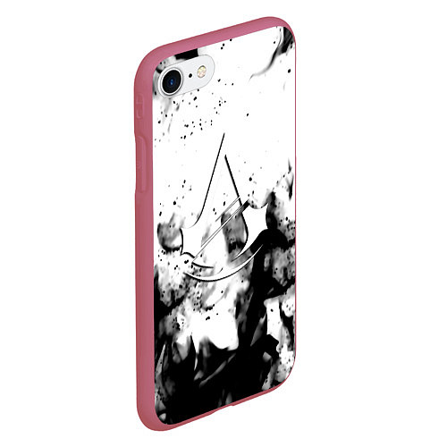 Чехол iPhone 7/8 матовый Assassins Creed fire / 3D-Малиновый – фото 2