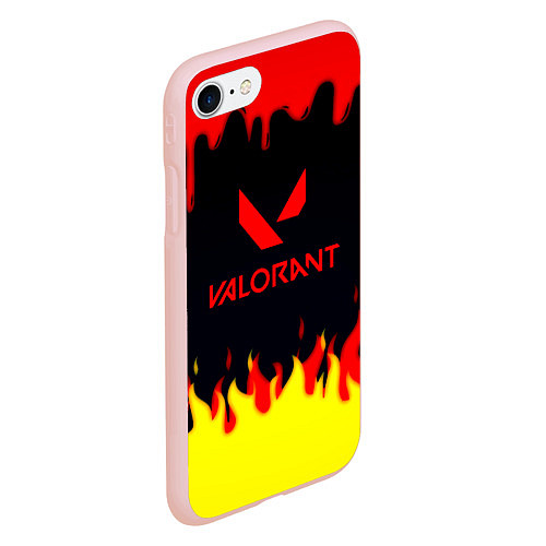 Чехол iPhone 7/8 матовый Valorant flame texture games / 3D-Светло-розовый – фото 2