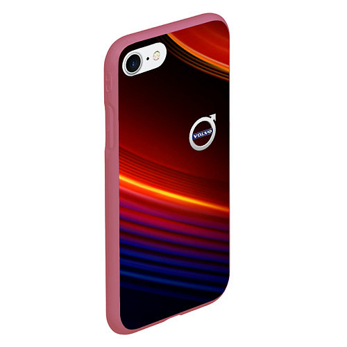 Чехол iPhone 7/8 матовый Volvo neon gradient auto / 3D-Малиновый – фото 2