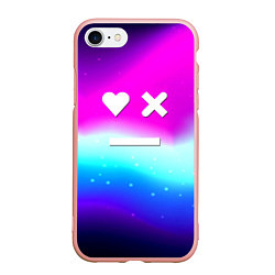 Чехол iPhone 7/8 матовый Love death robots neon gradient serial, цвет: 3D-светло-розовый