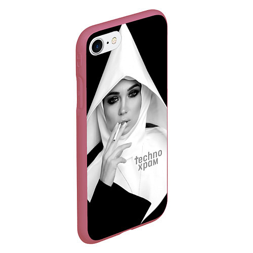 Чехол iPhone 7/8 матовый Techno храм роковая монашка / 3D-Малиновый – фото 2