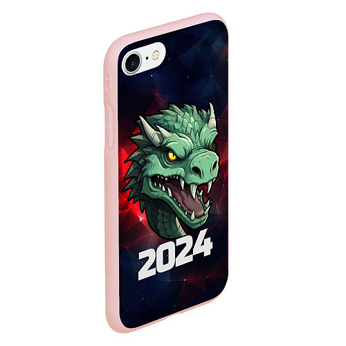 Чехол iPhone 7/8 матовый Злой дракон 2024 / 3D-Светло-розовый – фото 2