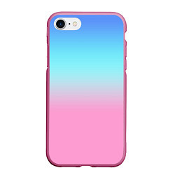 Чехол iPhone 7/8 матовый Синий и голубо-розовый градиент