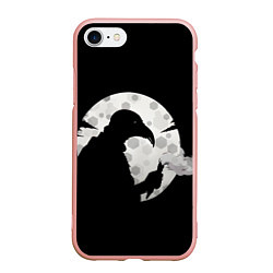 Чехол iPhone 7/8 матовый Чумной доктор и белая луна, цвет: 3D-светло-розовый