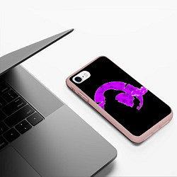Чехол iPhone 7/8 матовый Чумной доктор и розовая луна, цвет: 3D-светло-розовый — фото 2