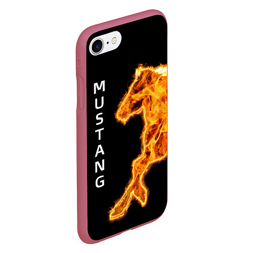 Чехол iPhone 7/8 матовый Mustang fire / 3D-Малиновый – фото 2