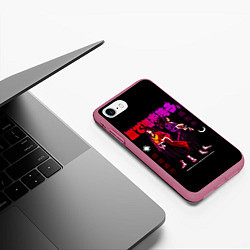 Чехол iPhone 7/8 матовый Кокушибо и брат - Клинок демонов, цвет: 3D-малиновый — фото 2