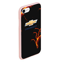 Чехол iPhone 7/8 матовый Chevrolet лого шторм, цвет: 3D-светло-розовый — фото 2