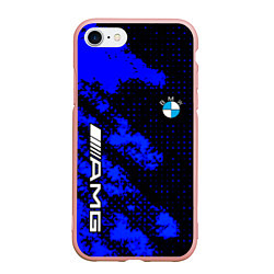 Чехол iPhone 7/8 матовый BMW sport amg colors blue