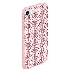 Чехол iPhone 7/8 матовый Узорные овалы, цвет: 3D-светло-розовый — фото 2