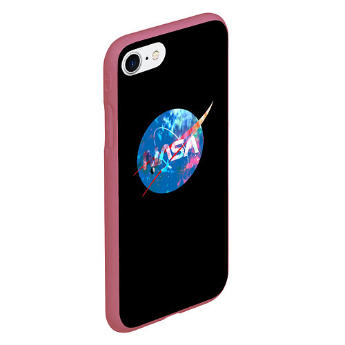 Чехол iPhone 7/8 матовый NASA true space star / 3D-Малиновый – фото 2