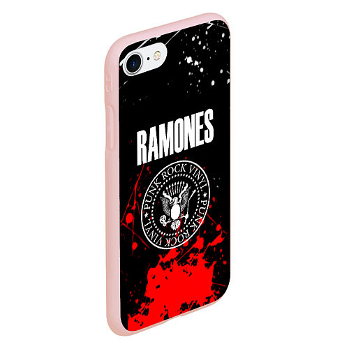 Чехол iPhone 7/8 матовый Ramones краски метал группа / 3D-Светло-розовый – фото 2