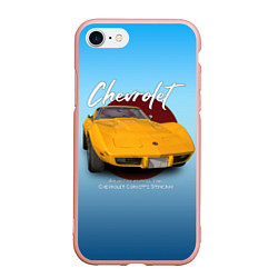 Чехол iPhone 7/8 матовый Американский маслкар Chevrolet Corvette