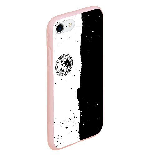 Чехол iPhone 7/8 матовый Ведьмак лого черно белые / 3D-Светло-розовый – фото 2