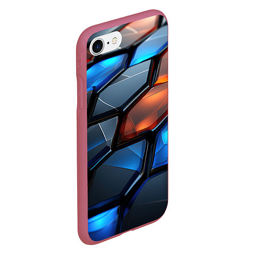 Чехол iPhone 7/8 матовый Прозрачные абстрактные плиты / 3D-Малиновый – фото 2