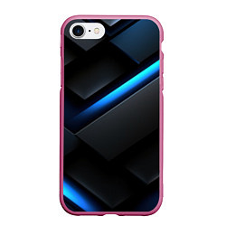Чехол iPhone 7/8 матовый Синее неоновое свечение