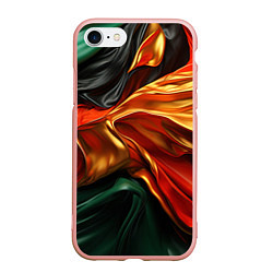Чехол iPhone 7/8 матовый Оранжевая и зеленый абстракция