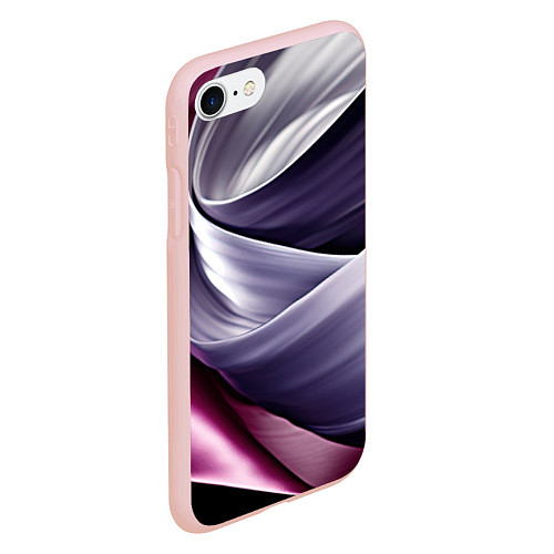 Чехол iPhone 7/8 матовый Абстрактные волнистые полосы / 3D-Светло-розовый – фото 2