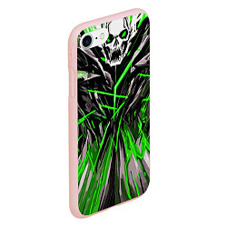 Чехол iPhone 7/8 матовый Череп и зелёные полосы, цвет: 3D-светло-розовый — фото 2