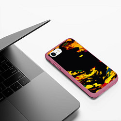 Чехол iPhone 7/8 матовый Черная абстрактная дыра, цвет: 3D-малиновый — фото 2