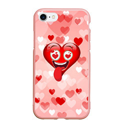 Чехол iPhone 7/8 матовый Влюбленное сердечко, цвет: 3D-светло-розовый