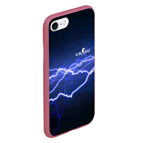 Чехол iPhone 7/8 матовый Counter Strike - lightning / 3D-Малиновый – фото 2