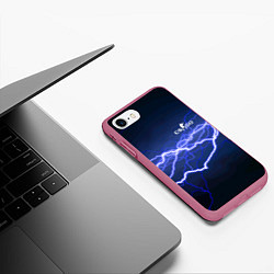 Чехол iPhone 7/8 матовый Counter Strike - lightning, цвет: 3D-малиновый — фото 2