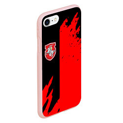 Чехол iPhone 7/8 матовый Белоруссия краски текстура, цвет: 3D-светло-розовый — фото 2
