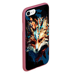 Чехол iPhone 7/8 матовый Живописный лис, цвет: 3D-малиновый — фото 2