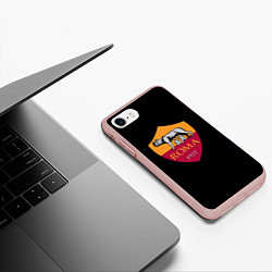 Чехол iPhone 7/8 матовый Roma fc club sport, цвет: 3D-светло-розовый — фото 2